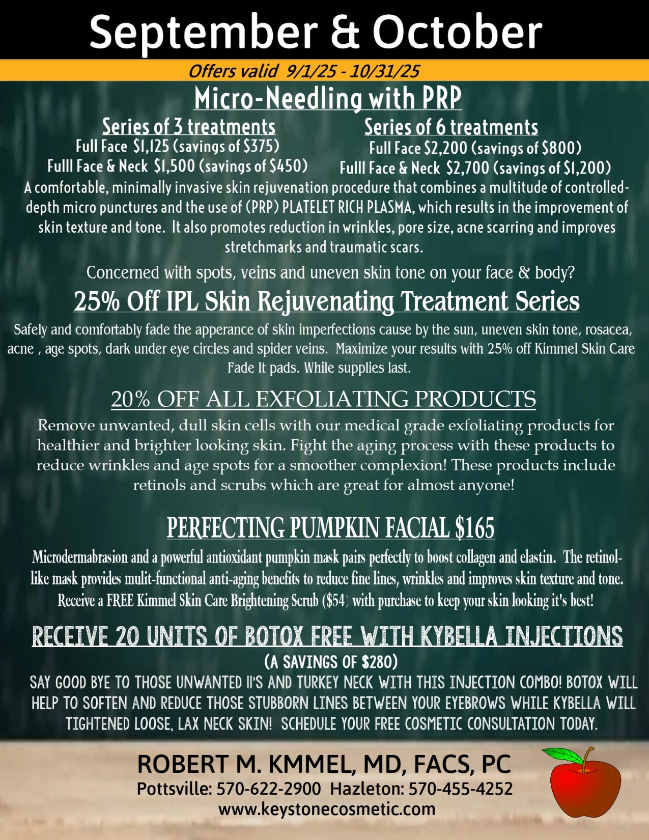 September and October 25 specials