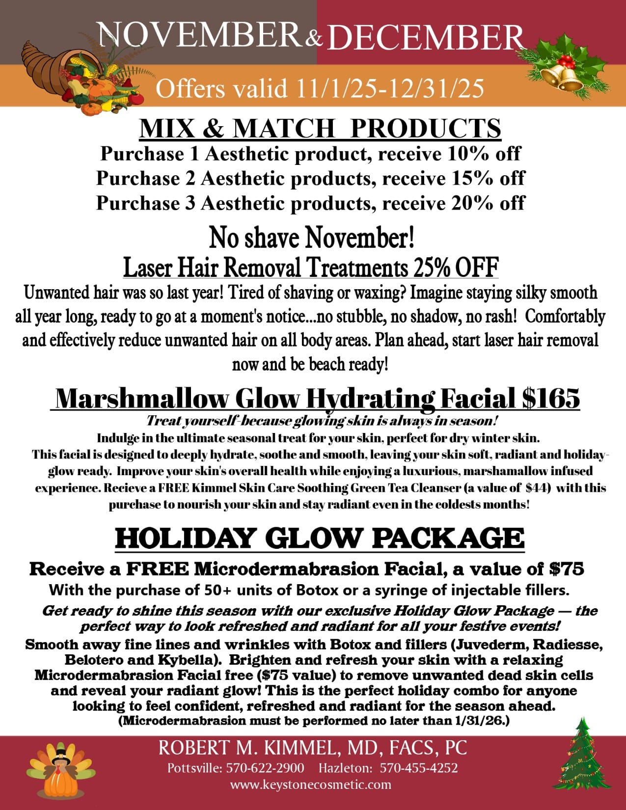 November and December 2025 specials